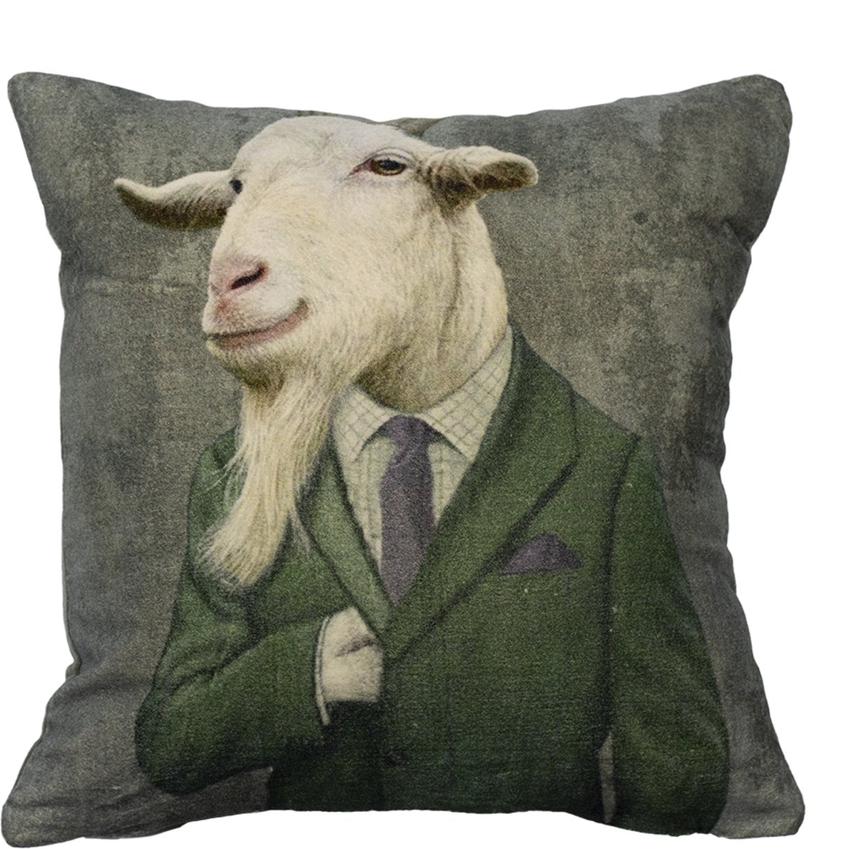 kussen fluweel preppy geit 45x45cm*