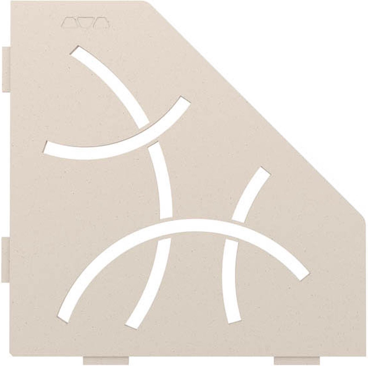 Schlüter Shelf-E-S2 planchet 19,5x19,5 cm curve aluminium structuur-gecoat ivoor
