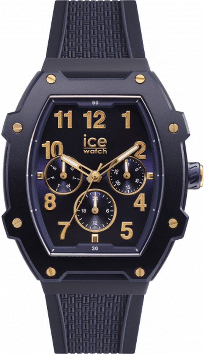 Ice Watch Ice Boliday - Gold Blue 023314 Horloge - Siliconen - Blauw - Ø 46 mm