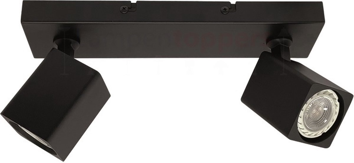Spot Quadro Zwart GU10 2-Lichts