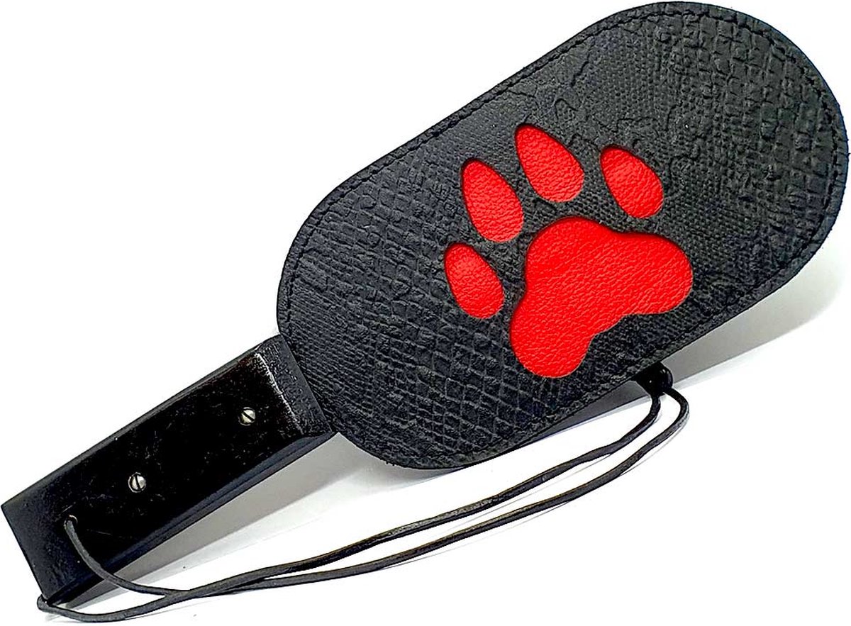 Goedkoopste Black Label - Puppy Paw Paddle - Leer - Zwart