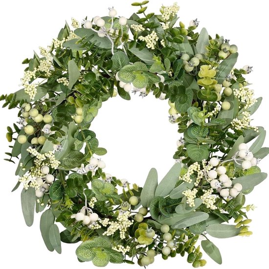 Deurkrans eucalyptus eucalyptuskrans kunst rood 40cm