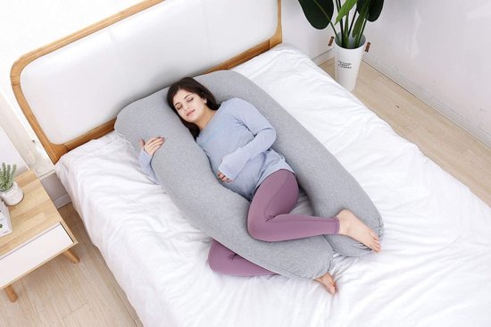 Coussin De Grossesse En C - Housse Lavable, Soutien Dos/Hanches/Jambes - Gris Velours - Maternité/Allaitement - 3