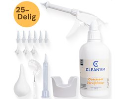 Clean'em - Oorreiniger Set met 8 Opzetstukken & 11 Tips - Oorreiniging Thuis - Oorsmeer Verwijderaar