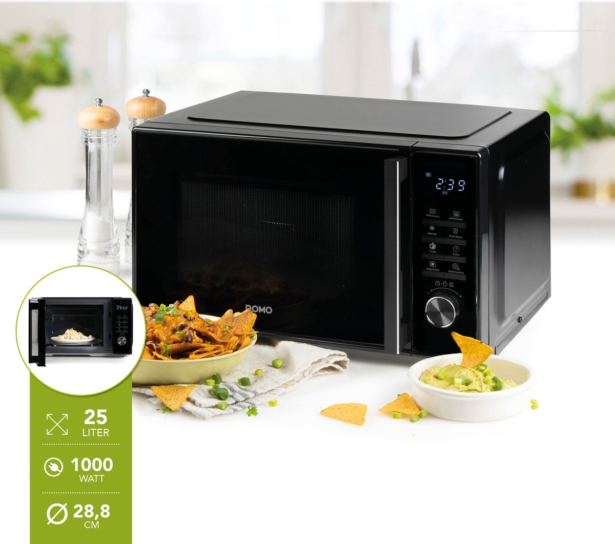 DOMO DO22501G Microgolfoven/Magnetron met grill - 25 L - 1000 W thumbnail 3