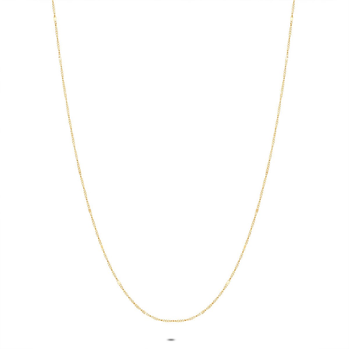 Twice As Nice Halsketting in goudkleurig edelstaal, fijne gourmet 45cm+5cm