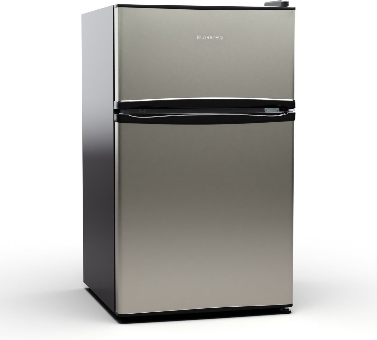 Klarstein Koelkast Big Daddy - met vriesvak, koel-vriescombinatie, stille werking, LED-verlichting, inhoud: 86 liter, koelgedeelte: , vriesgedeelte: 25 liter, zilver - voor Keuken - Compact - Mini Fridge - Compact Koelkast