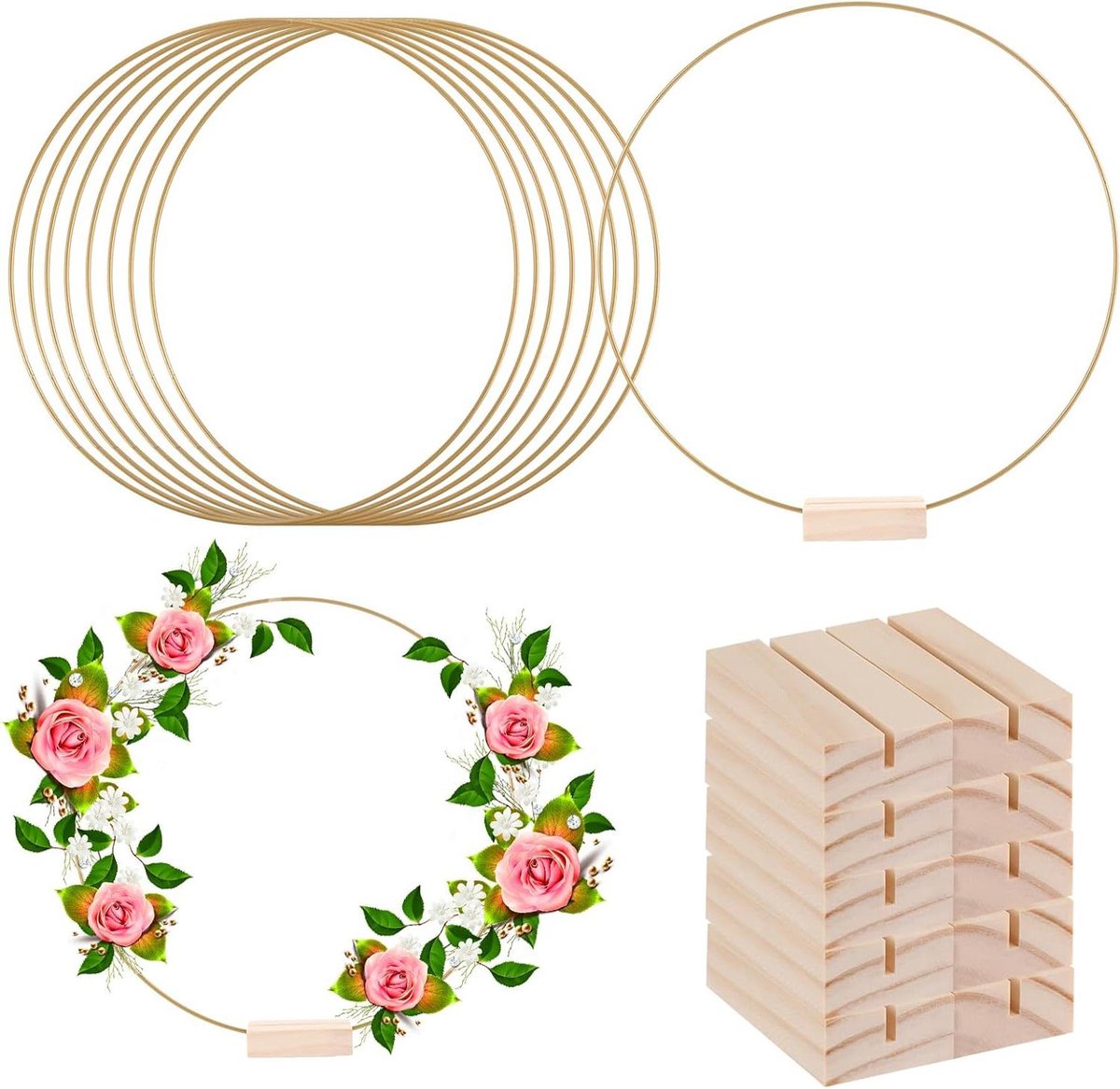 Lot De 3 Cerceaux Métal Macramé - Diamètre 40 Cm - Pour Attrape-rêves, Couronnes, Déco Murale