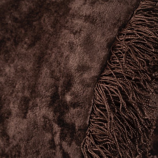 Traversin Penelope Franges marron dia22x50cm