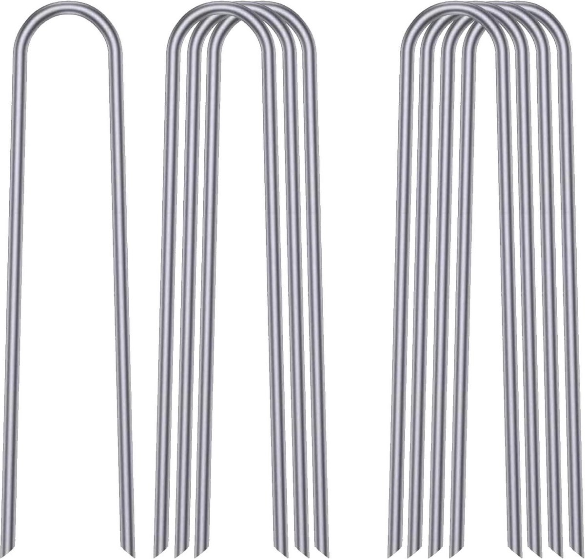 Grondanker hond Trampoline Kit 12 Inch 8 Stks U Type Sharp Ends Trampoline Pinnen Gegalvaniseerd Staal Ground Pegs Heavy Duty Voetbal Net Pegs Swing Pegs Trampoline Veiligheid Pins Grondanker hond
