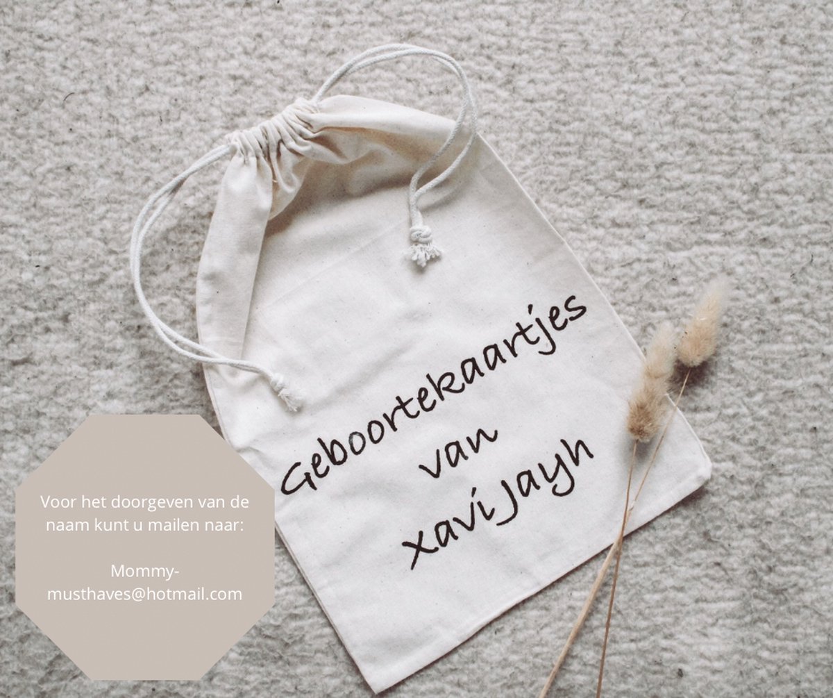 Goedkoopste Bewaarzak geboortekaartjes| Organizer | Mijn geboortekaartjes | etui | Luiertas | Mommybag | Baby | Opbergtas | Katoen | Naturel | Kraamcadeau | gepersonaliseerd | mommy musthaves