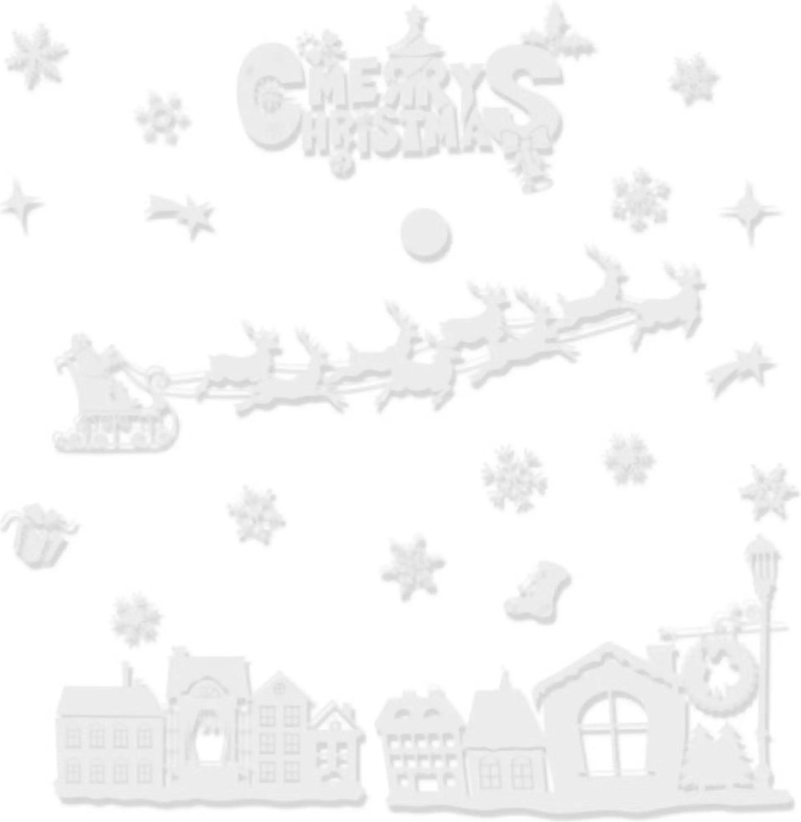 Kerst Raamstickers Set - Kerst stickers - Raamfolie - Raamstickers kerst - Kerstversiering - Kerststickers - Kerstraamstickers - Raamdecoratie kerst - Feestdagen - sneeuwvlokken - 66 cm