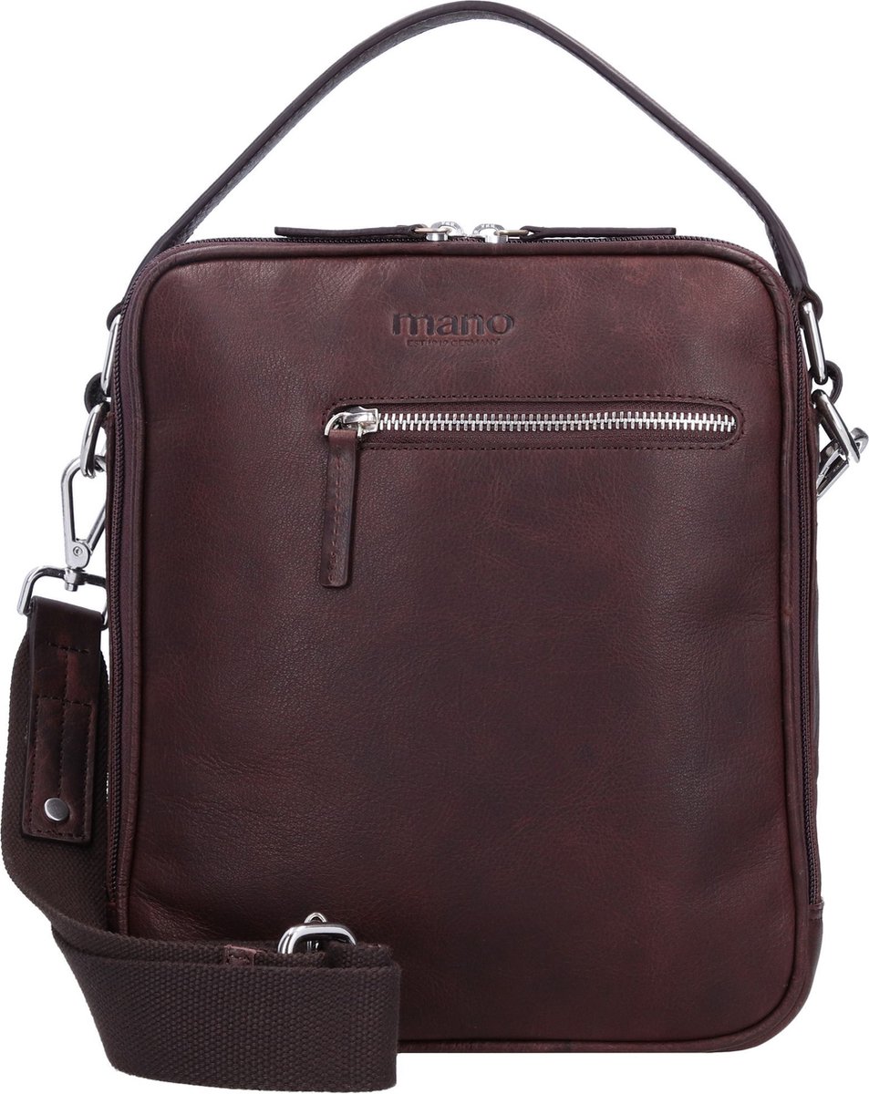 mano Leren Schoudertas Handtas Don Pietro Bristol Crossover Bag Dark Brown Donkerbruin