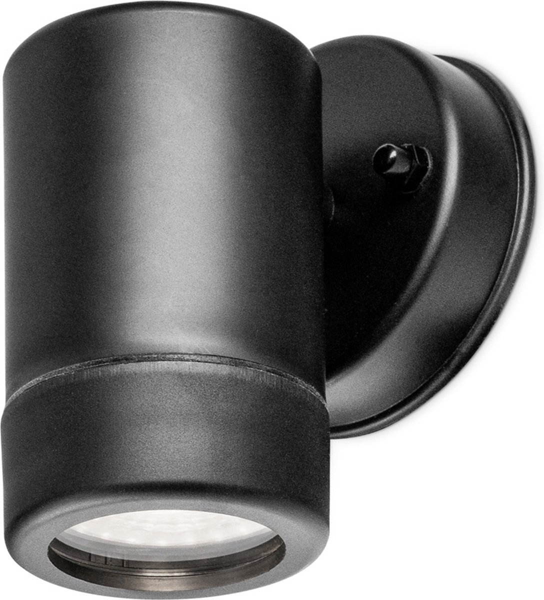 HOFTRONIC Otey - LED Wandlamp Zwart - GU10 6500K daglicht wit - 4 Watt 345 Lumen - IP44 waterdicht voor binnen en buiten - Downlight - 3 jaar garantie - Polycarbonaat