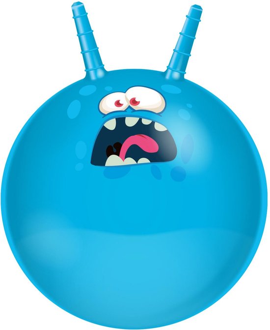 Foto: Eddy toys skippybal funny faces blauw dia 45 cm buitenspeelgoed voor kleine kinderen