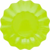 Givi Italia Feestbordjes/gebaksbordjes - schulprand - 8x - lime groen - rond - papier/karton - 21 cm - kinderfeestje