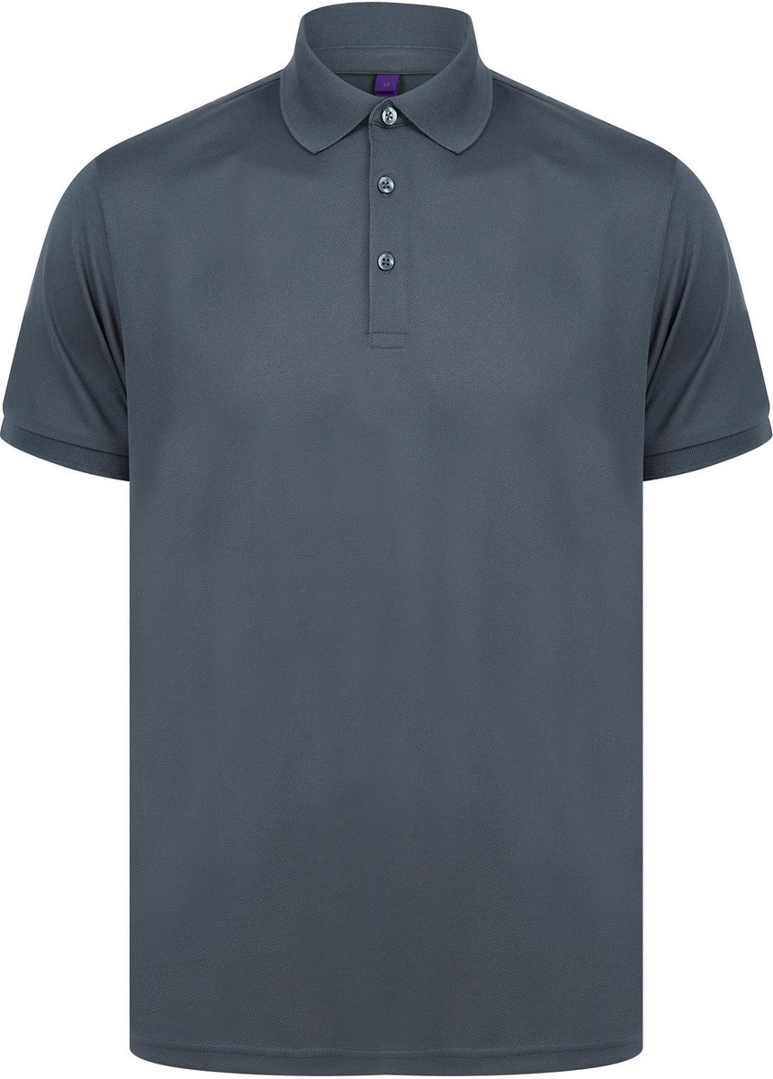 Henbury Herenpolo in gerecycleerd polyester H465 - Charcoal - L