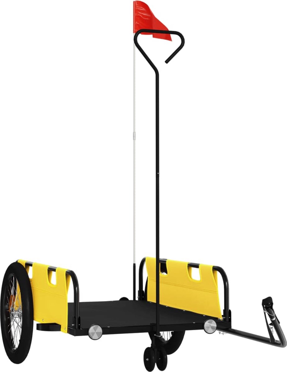 vidaXL - Fietstrailer - oxford - stof - en - ijzer - geel - en - zwart