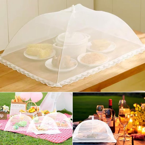 Zfseyuh 4 Pièces Cloche Alimentaire Pliable Anti-Mouche Cloche A Fromage Couvercle De Nourriture Tente Pour Maison,Pique-Niques,Barbecues,Protéger Légumes, Fruits,Viande