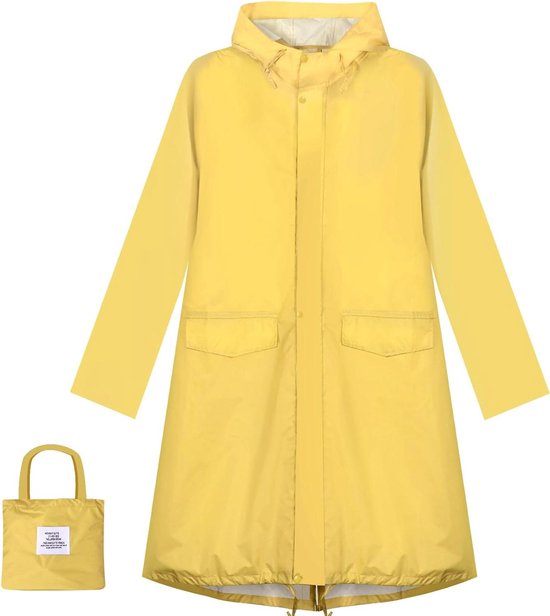 Regenjas Dames Waterdichte Regenponcho met Capuchon - Lichtgewicht Lange Regencape Windjack voor Buiten - Anyoo