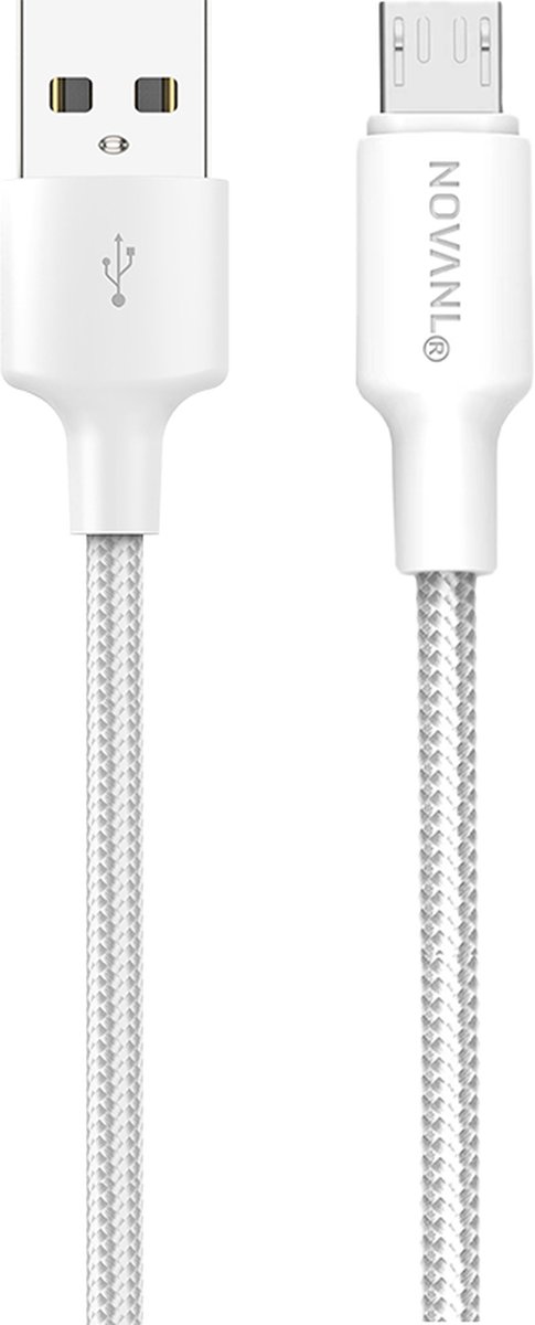 NOVANL Snellader USB C naar Micro USB Kabel - Wit - 0.5M - USB Kabels - Oplader - Lader
