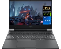 HP Victus Gaming 15-fa1925nd Intel® Core™ i7 i7-13700H Laptop 39,6 cm (15.6") Full HD 16 GB DDR4-SDRAM 512 GB SSD NVIDIA GeForce RTX 4050 Wi-Fi 6 (802.11ax) Windows 11 Home Zwart QWERTY