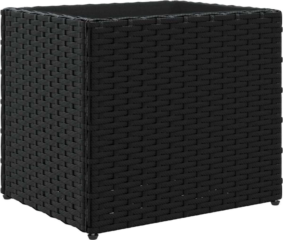 VidaXL Plantenbak 36x30x32 cm poly rattan zwart