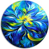 Kleuren schilderij - Abstracte kunst wandschalen - Schilderij Moderne kunst - Modern schilderij - Schilderij forex - Woonkamer decoratie muurcirkel forex 80x80 cm