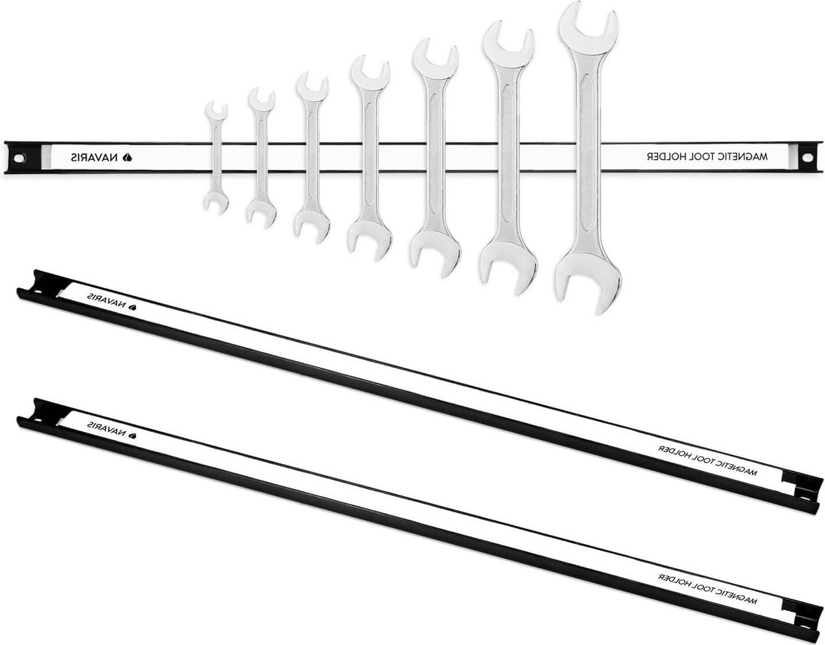 Magnetische gereedschapshouder Muur magneetstrip voor werkplaats 61 cm lengte Met bevestigingsmateriaal 3 stuks