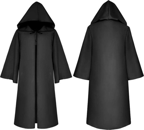 Zhongkaihua Middeleeuwse cape met capuchon, gotische mantel met capuchon, Halloween, cosplay, kostuum, jager, trenchcoat, verkleedjas, verkleedcapes, zwart/bruin/groen, Groen, one size