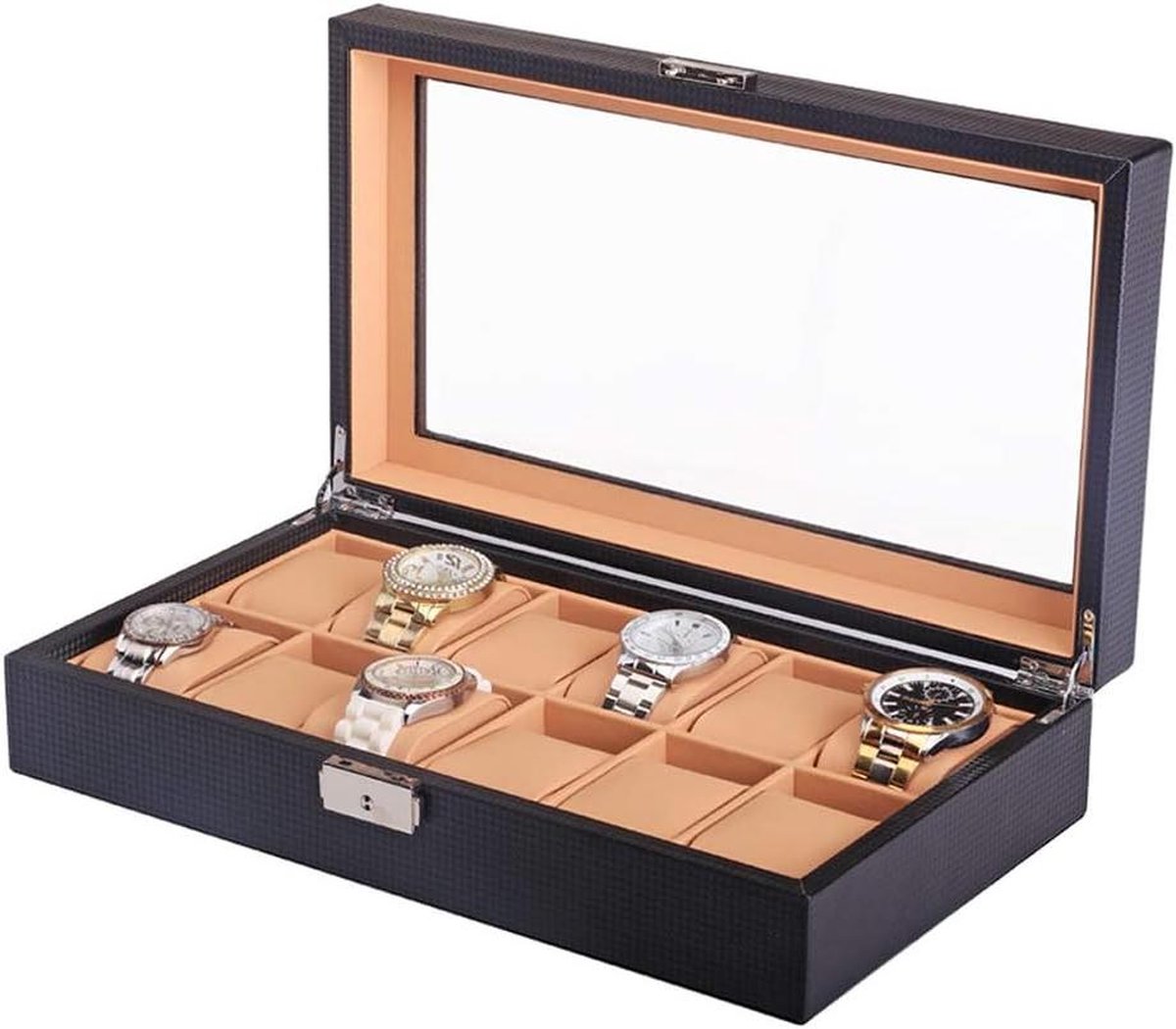 Display Case 12 Horloges CF Camel - Maestrorojero Metalen Horlogeopbergbox