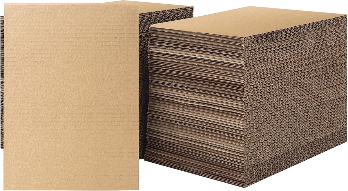 Geribbelde Verpakking Karton Vellen - 100 stuks - 18 x 125 cm - 28 mm Dik - Ideaal Voor Versturen en Hobby Kunst