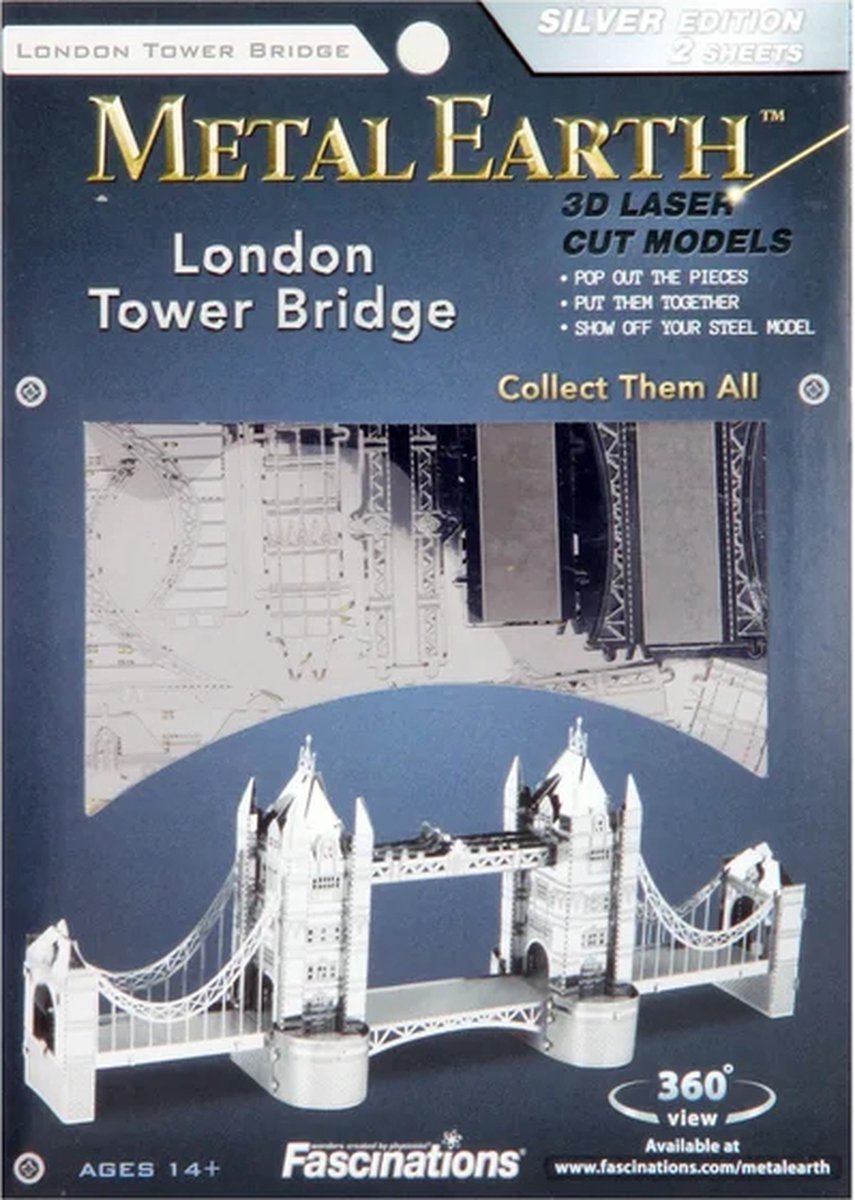 Metal Earth Modelbouw 3D London Tower Bridge - Metaal — afbeelding 7
