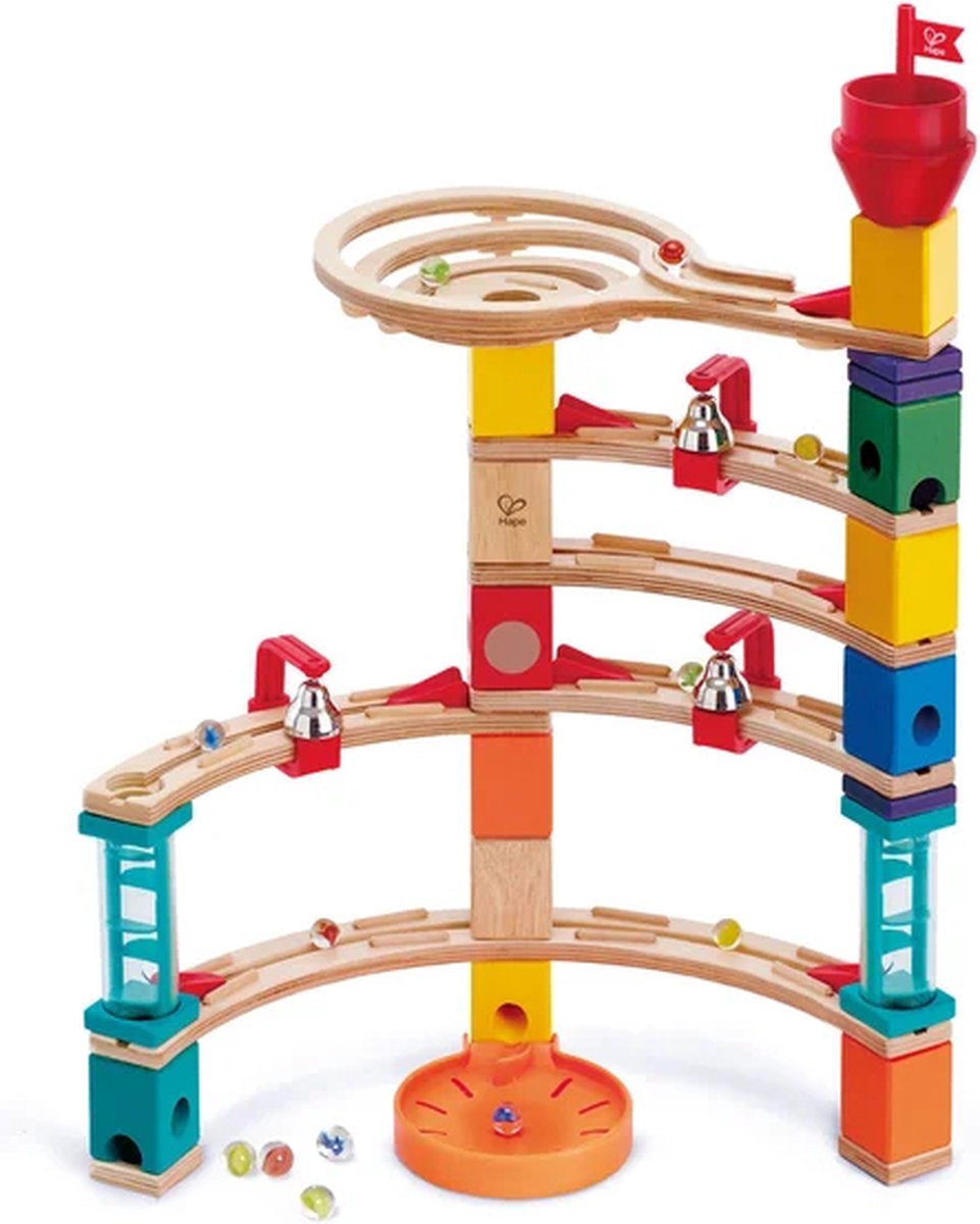 Hape Castle Escape Quadrilla Knikkerbaan – 102-delig bouwset met klokkjes en transparante trappen, vanaf 4 jaar — afbeelding 9