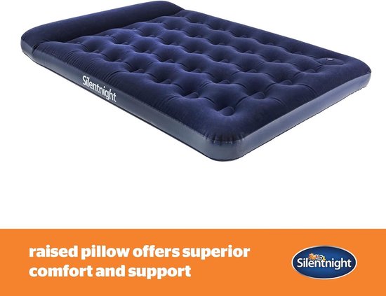 Dubbel luchtbed met ingebouwde voetpomp - opklapbaar opblaasbaar matras voor camping en thuis - met balkconstructie en kussen - 191 x 137 x 28 cm - blauw van Merkloos — afbeelding 5