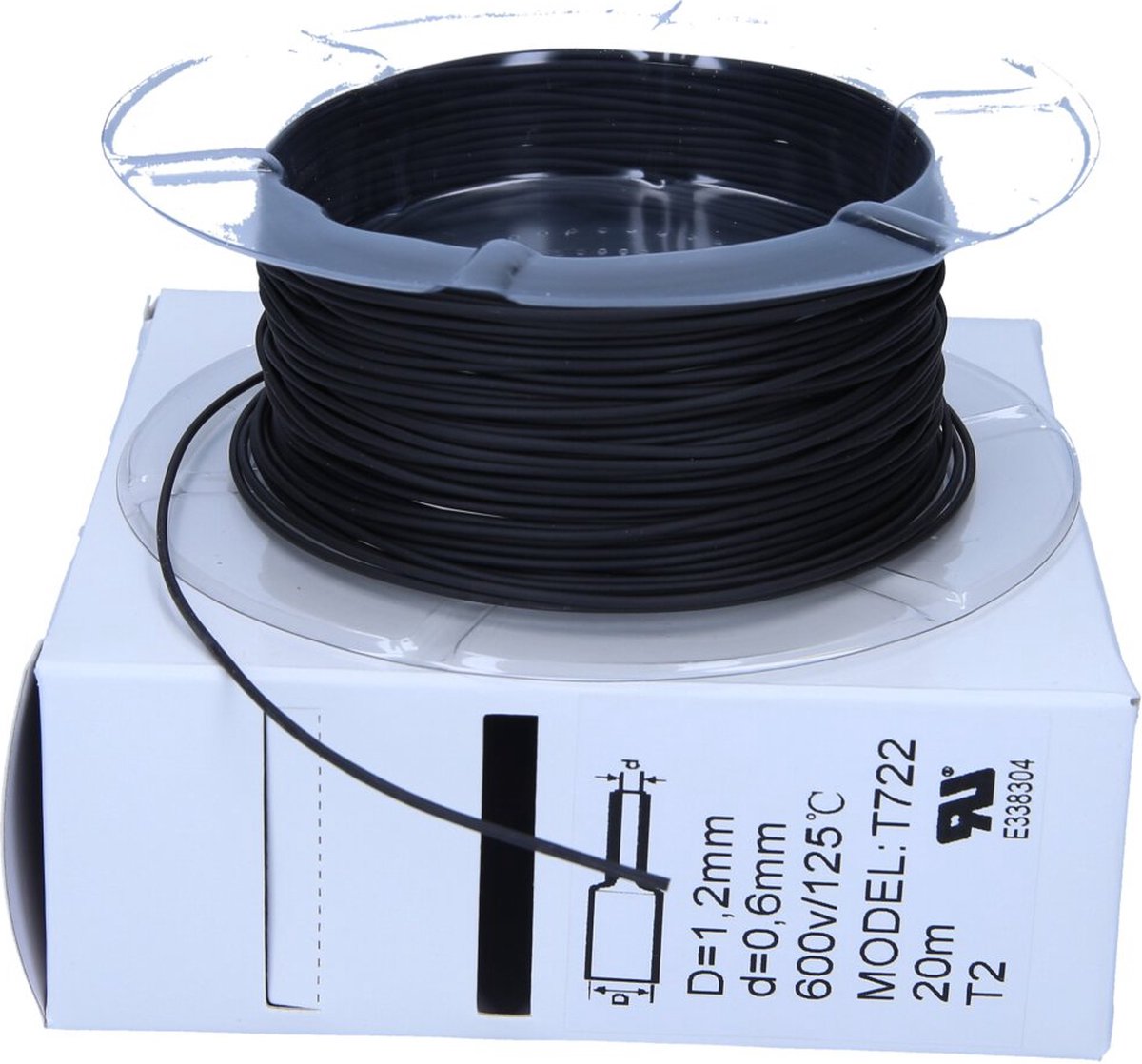 20m krimpkous zwart I 2: 1 I van 1,2 mm tot 0,6 mm I Waterdicht tot IP67 I Industriële kwaliteit