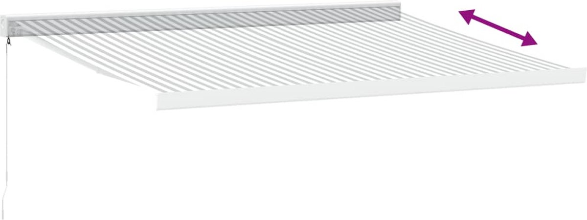 VidaXL Luifel uittrekbaar 4x3 m stof en aluminium antraciet en wit