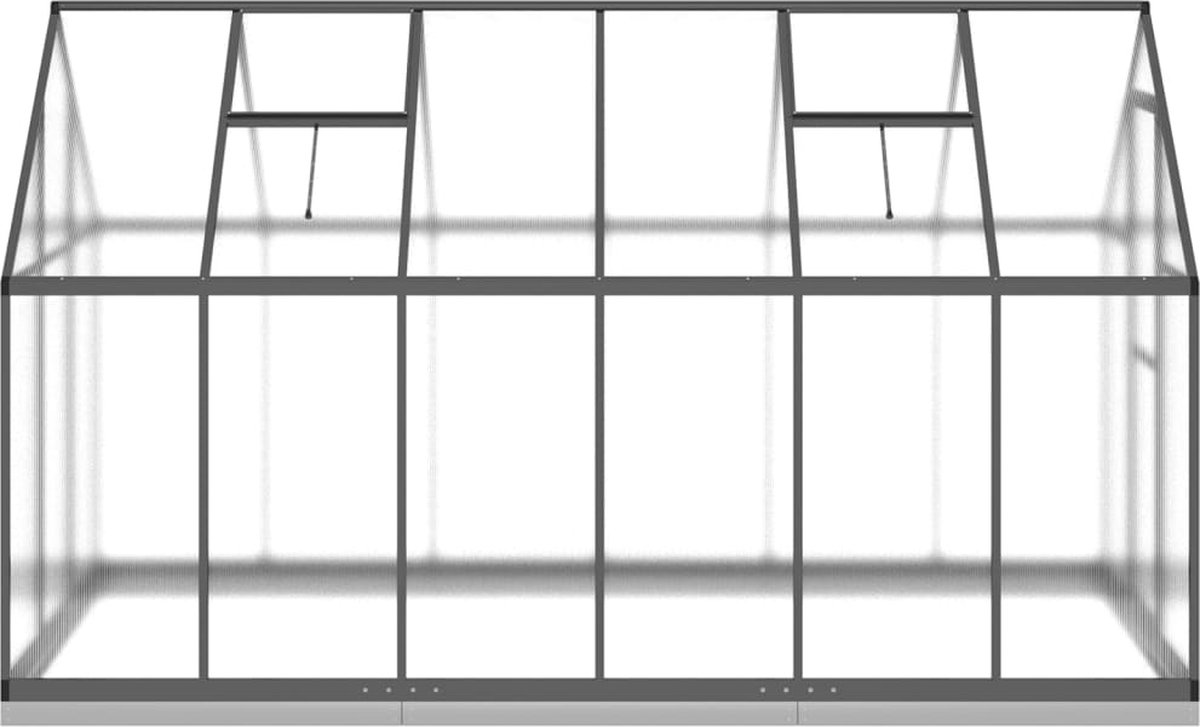VidaXL Tuinkas met basisframe 334x169x202 cm aluminium antracietkleur