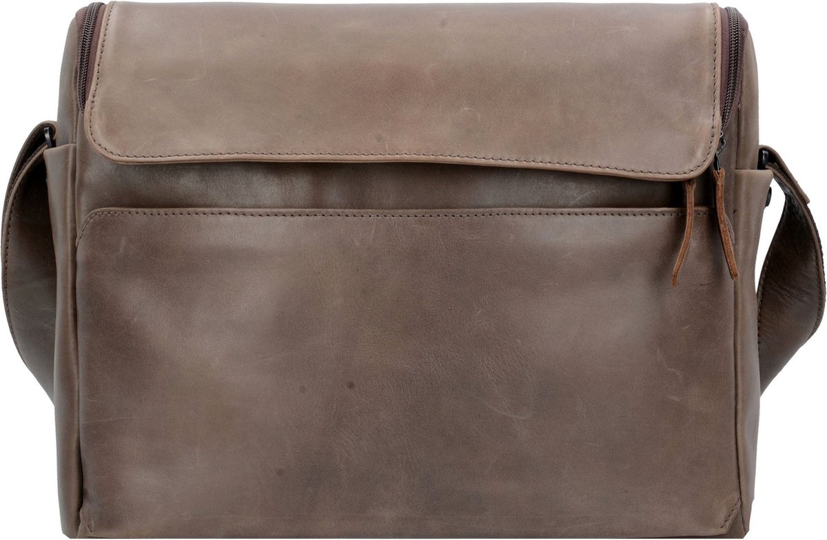 Harold's 2in1 aktetas leer 36 cm Laptopvak - 31cm (13 duim) - taupe