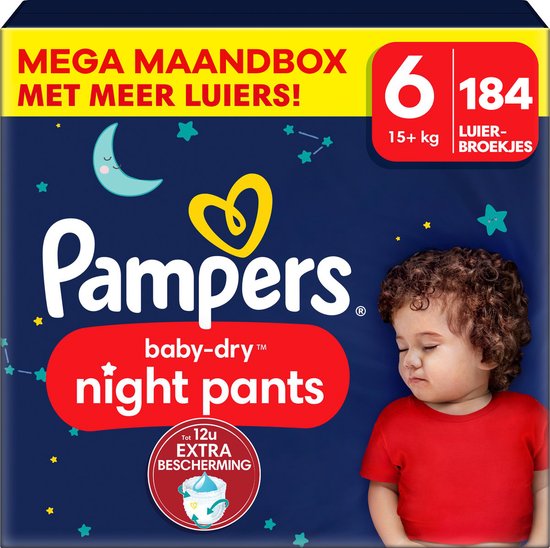 Foto: Pampers baby dry night pants maat 6 mega maandbox 184 luierbroekjes