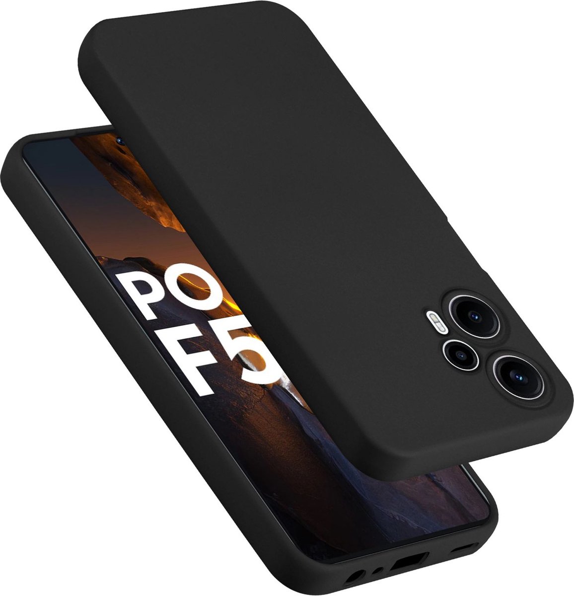 Cadorabo Hoesje geschikt voor Xiaomi Poco F5 in LIQUID ZWART - Beschermhoes gemaakt van flexibel TPU silicone Case Cover