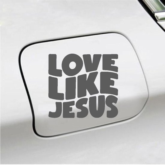 Autocollant pour pare-chocs - Aimer comme Jésus - 12x12 - Anthracite