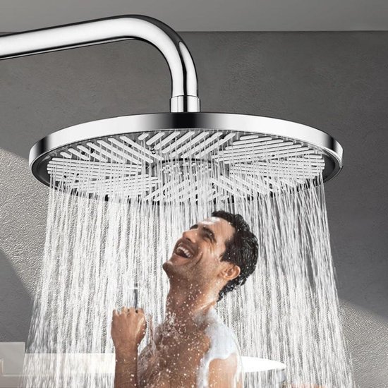 Grote 25,4 cm Regendouche Douchekop Waterbesparend Hoge Druk met Anti-Kalksproeiers - Tuindouche Rond