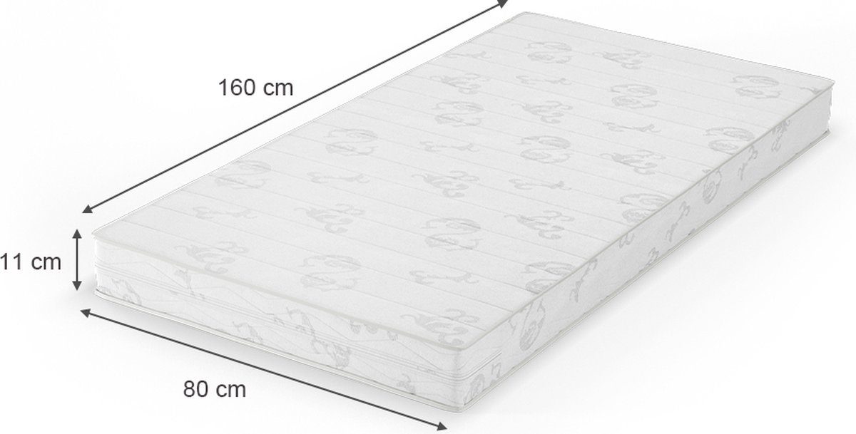 Vitalispa Kinder matras – 80 x 160 cm Wit