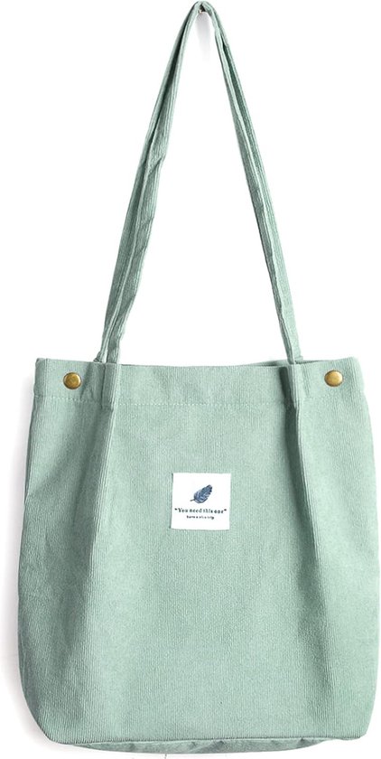 Sac à bandoulière en velours côtelé pour femme, grand sac en