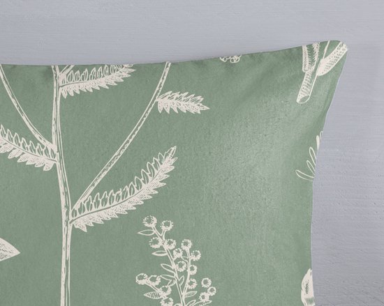 Good Morning Dekbedovertrek "bloemen" - Groen - (140x200/220 cm) - Katoen Flanel van Good Morning — afbeelding 3