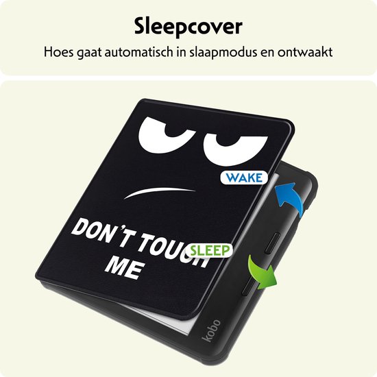 Hoesje Geschikt voor Kobo Libra Colour Hoes Bescherm Hoesje Case Sleep Cover - Hoes Geschikt voor Kobo Libra Colour Hoesje - Don't Touch Me van Hoesje  — afbeelding 3