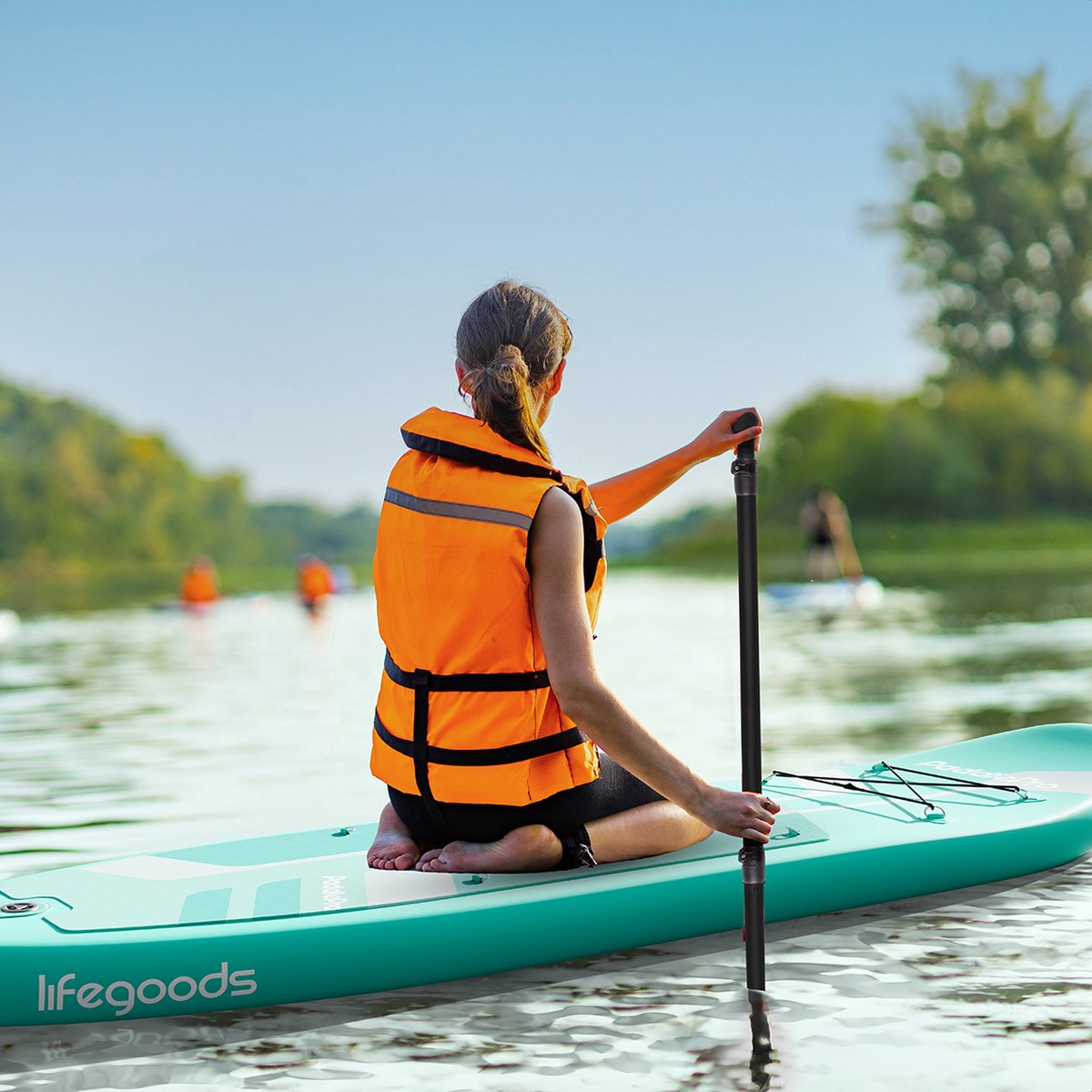 LifeGoods PaddlePro SUP Board - Luxe Set - met Zitje - Opblaasbaar Paddle Board - Max. 150KG - 320x81cm - Mintgroen – foto 8