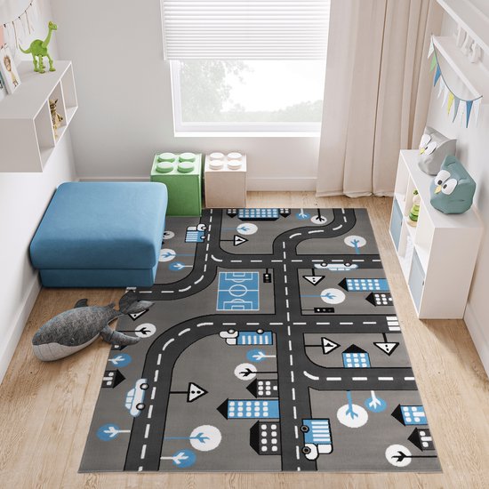 TT Home Tapijt Voor Kinderen Vloerkleed Kinderkamer Modern Regenboog Wolken Dierlijk motief Veelkleurig, Kleur:Grijs 2, Maat:80x150 cm