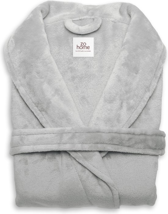 Lunatex - dames badjas - coral fleece - roodbruin
